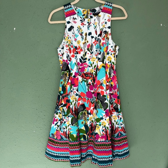 maggy london floral a line dress